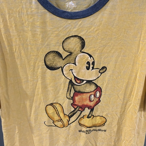 Disney Park Medium Authentic Original Yellow Mickey Mouse T-shirt. L - Picture 2 of 4